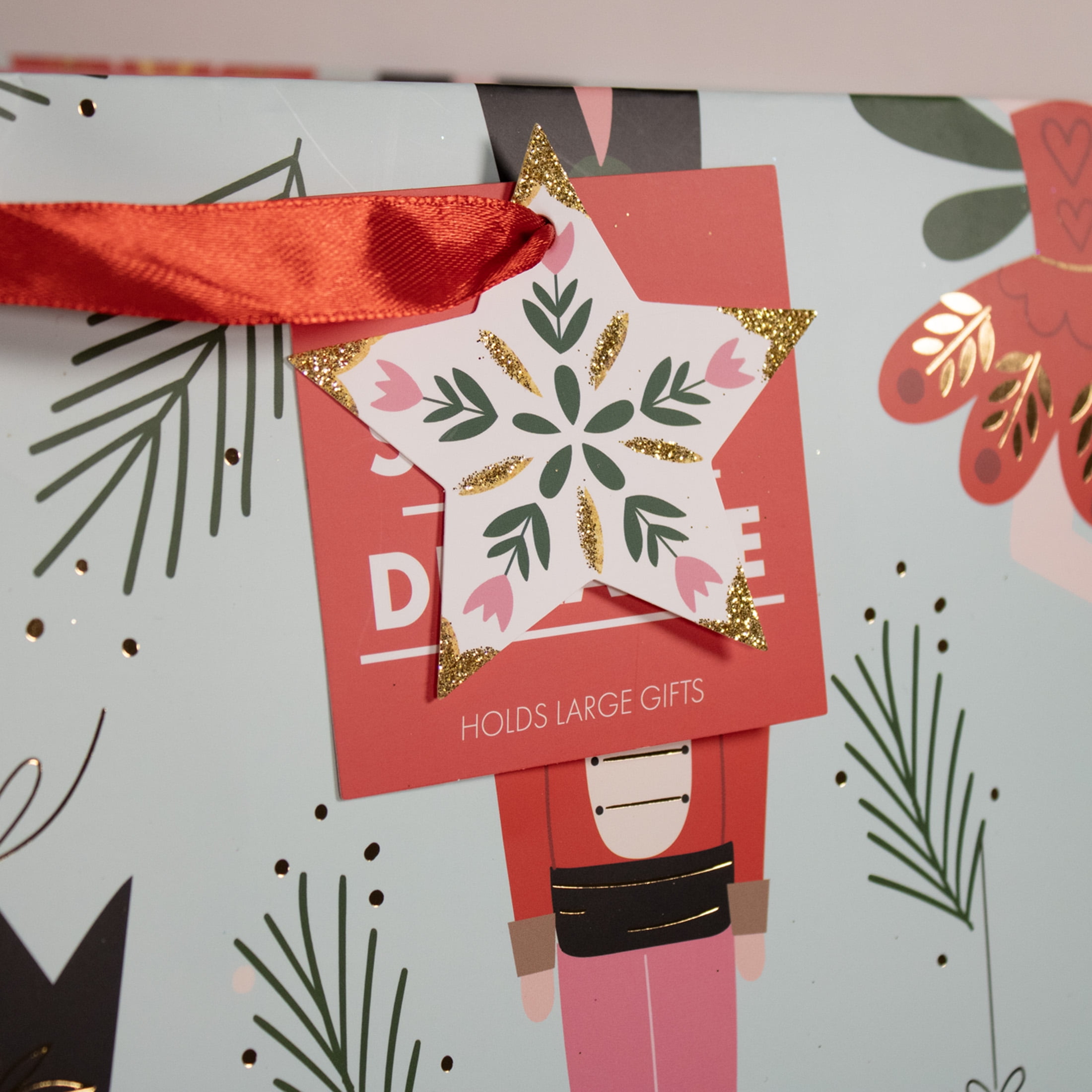 Holiday Time Blue Nutcracker Super Jumbo Christmas Paper Gift Bag