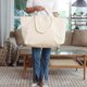 thumbnail image 3 of Bolsa grande de lona resistente, extragrande y reutilizable, para compras, playa, bolsas, 3 of 4