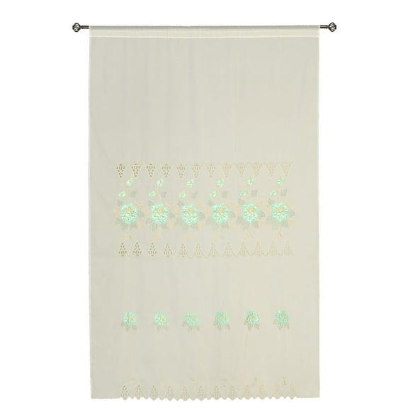 Mint Green Living Room Decor Embroidery Shade Sheer Window Curtain Drapes 60x90"