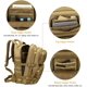 thumbnail image 2 of Mochila táctica militar de 45l, paquete de asalto Molle, bolsa grande para ordenador portátil para senderismo, camping, viaje, trekking, marrón Feliz Sencillez, 2 of 4
