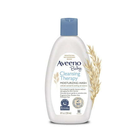 Aveeno Baby Cleansing Eczema Therapy Moisturizing Wash Scent Free, 8 Fluid