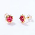 thumbnail image 1 of Pendientes de plata s925 de lujo ligeros con forma de flor geométrica Retro para mujer, 1 of 3