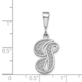 thumbnail image 3 of FJC Finejewelers 14k White Gold Solid Polished Filigree Initial G Charm, 3 of 6