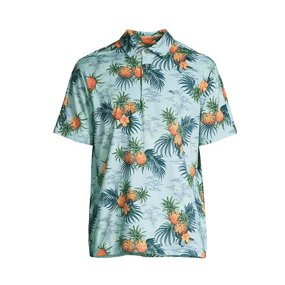 $128 Tommy Bahama Men's, Palm Desert Pina Isle Polo Shirt, Hummingbird Blue, L
