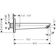 thumbnail image 3 of Hansgrohe 71410 Logis 7-5/8" Non-Diverter Wall Mounted Tub Spout - Nickel, 3 of 3