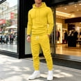 thumbnail image 6 of Resicozy Mens 2 Piece Tracksuit Fleece Hooded Sweatshirt Sweatpants Set Casual Athletic Sweatsuit Yellow S, 6 of 6