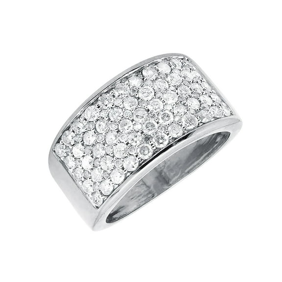 Men's 10K White Gold Wide Diamond Pinky Ring (2.50ct.)