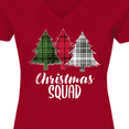 thumbnail image 4 of Inktastic Christmas Squad with Plaid Trees Women's V-Neck T-Shirt, 4 of 5