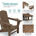 thumbnail image 4 of KINGYES Folding Adjustable Adirondack Chair with Retractable Ottoman & 2 Cup Holders for Patio Garden, Brown, 4 of 8