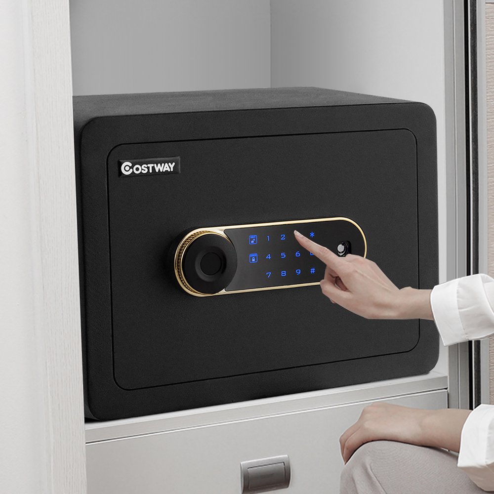 Costway Security Safe Box w/ Keypad 0.5 Cubic Feet w/Inner LED Light