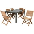 thumbnail image 3 of Amazonia Patio Dining Set with 6 Folding Palu Teak Chairs, Seating Capacity: 6, 3 of 6