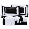 thumbnail image 6 of Chezmoi Collection Wyatt 7-Piece King Bed in a Bag Comforter Set with Sheets Hotel Style Black/White Square Pattern Bedding Set, 6 of 8
