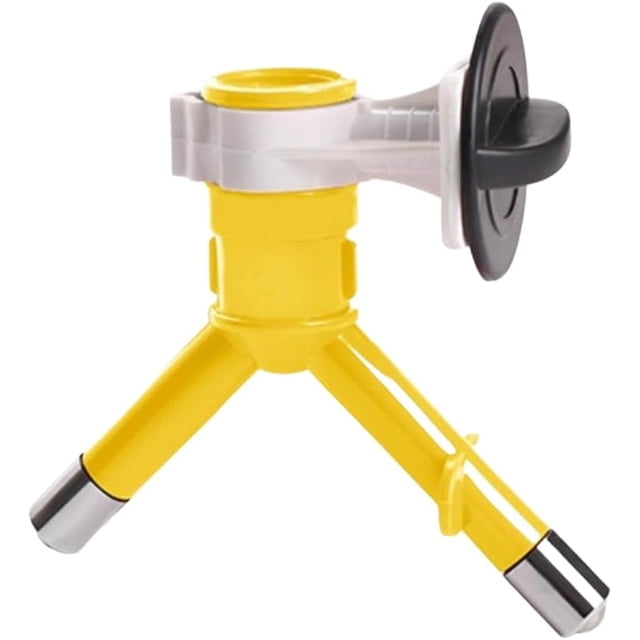 Pet Water Dispenser, Dog Kettle Cat Bottle with Automatically Feeding Water with Stainless Steel Outlet Nozzle for Dog Cat Rabbit Hamster (Without Bottle) (Yellow, Double-Headed)