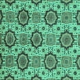 thumbnail image 1 of Ahgly Company Machine Washable Indoor Square Abstract Turquoise Blue Modern Area Rugs, 6' Square, 1 of 4