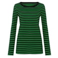 thumbnail image 5 of Women Oversized T Shirts Y2K Basic Long Sleeve Striped Print Fashion Tops 2026 Spring Summer Casual Tee, 5 of 5