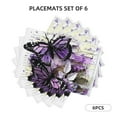 thumbnail image 3 of Placemats Set of 4 / 6, Purple Butterfly Placemats for Dining Table Indoor/Outdoors Heat Resistant Washable Placemats 18" x 12", 3 of 8
