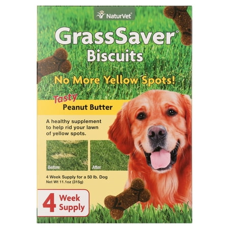 UPC: 0797801034371 | NaturVet – GrassSaver Biscuits for Dogs – Healthy Supplement to Help Rid Your Lawn of Yellow Spots – Enhanced with a Tasty Peanut Butter Flavor – 4 Week Suppy – 11.1oz