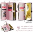 thumbnail image 3 of for Samsung Galaxy S22 Plus/ S22+ Wallet Case, for Samsung S22 Plus Case Wallet for Women, PU Leather Magnetic Flip Strap Zipper Card Holder Phone Case for Galaxy S22 Plus/ S22+ 5G, Pink, 3 of 13