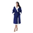 thumbnail image 4 of Women's Sherpa Bathrobe, Soft Warm Fleece Long Robe, Shawl Collar, Comfy, Full Length, 4 of 6