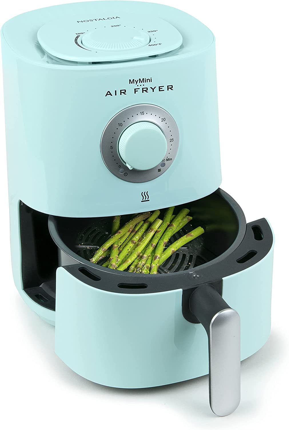 Nostalgia MyMini Retro Air Fryer, 1 Quart Mini Air Fryer with Automatic Shut Off, 1500W, Aqua