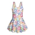 thumbnail image 4 of Tutolipy Rabbit Flowers Swimsuits, Soft Girls' Sleeveless One Piece Swimsuit with Skirt, Skirted Bathing Suit for Pool, Size 8-9 Years, 4 of 8