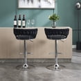 thumbnail image 2 of Hassch Swivel Bar Stools Set of 2, 30.1" - 38.1" Counter Height Barstool with Metal Legs, Upholstered Bar Chair for Home, Kitchen Island, Easy Assembly, Black, 2 of 9