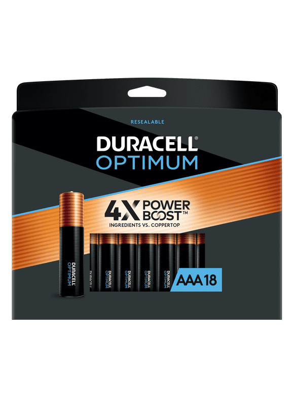 Duracell Optimum AAA Battery with 4X POWER BOOST, 18 Pack Resealable Package