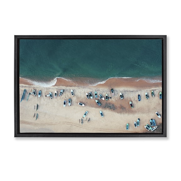 Stupell Industries Contemporary Black Floating Frame Canvas Art, 25 x 17, by Lil' Rue