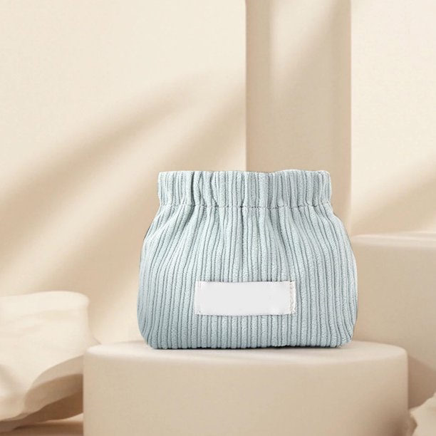 Bolsa De Almacenamiento Organizador elástico de pana para corbatas de pelo, bonita bolsa de maquillaje de viaje para mujeres y niñas Likrtyny Para estrenar