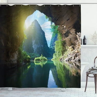 Ambesonne Nature Shower Curtain, Mountain Sky Scenery, 69"Wx70"L, Multicolor