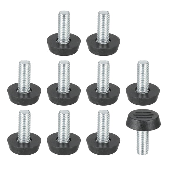 Uxcell 10 Pcs M8x20mm Thread Adjustable Furniture Levelers Table Feet Screw on