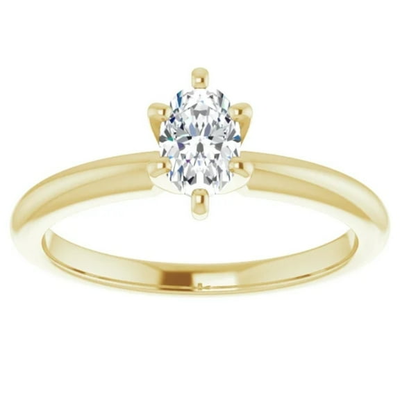 Pompeii 1/3Ct Oval Lab Grown Diamond Solitaire Engagement Ring 14k Yellow Gold