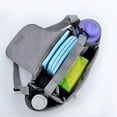 thumbnail image 3 of Univesal Cochecito Organizador Bolsa Partición interna portátil Gran capacidad Bolsa de pañales Almacenamiento de pañales, Sippy Cups Impermeable para gris claro Hugo Organizador de cochecito, 3 of 10