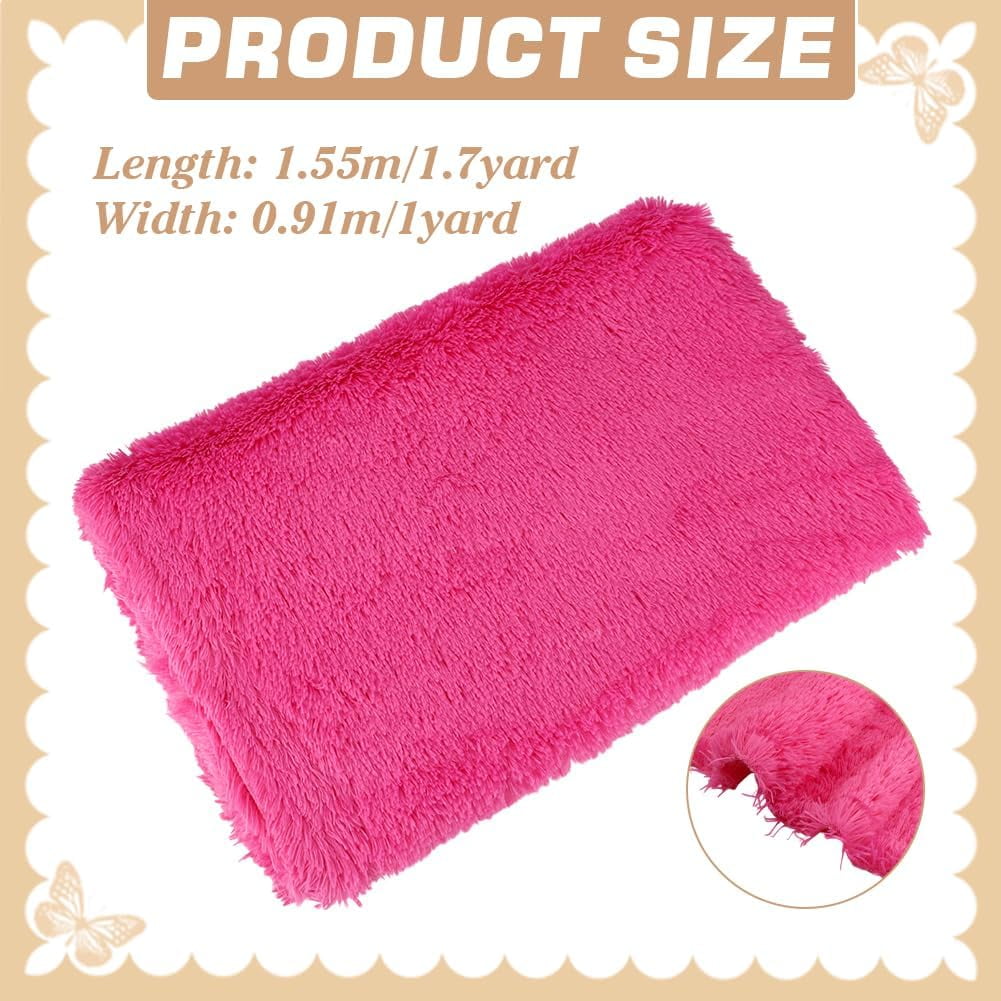 1 Yardx61 Inch Pink Fur Fabric Plush Fabric Wide Sewing Craft Fur Fuzzy Fabric Fluffy Fur Fabric for DIY Crafts Christmas Winter Costume Cosplay Gnome Pillow Rug Decor 3/4 inch Pile