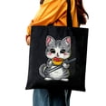 thumbnail image 5 of YANMS Women's Canvas Tote Bag Large Capacity Shoulder Bag Cute Anime with Hearts Valentines Day 14.1x15.7in, 5 of 6