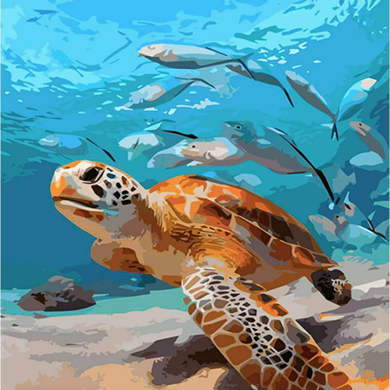 Sea Turtle Diamond Painting Kits for Adults 5D DIY Full Drill Round Diamond  Art Kits Diamonds Gem Arts 12x12 Inch 