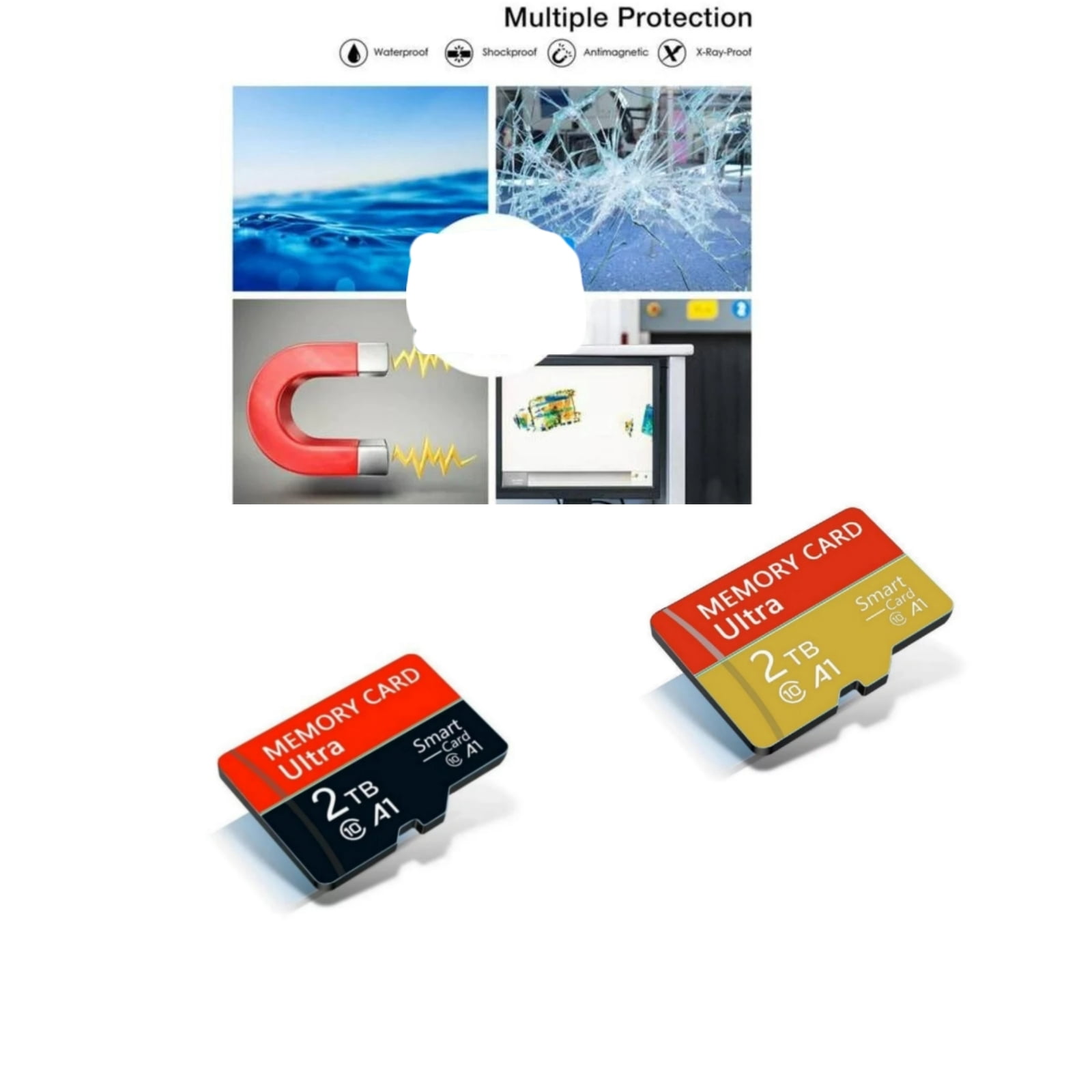 2000 Micro SD Card Memory Card Memory Card Class 10 High Speed Ultra Micro SDXC for Smartphone/PC/Computer/Camera/Drone 2-pack