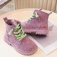 thumbnail image 6 of MEZZALL Child Girls Fashion Suede Ankle Boots With Side Zipper And Lace Up Design Autumn Winter Casual Wear Comfortable Sole Lovely Outdoor Solid Color Shoes, 6 of 7