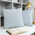 thumbnail image 6 of Tivamiko 2-pack 18x18 inch Decorative Throw Pillow Covers, Soft Cotton-like Linen Textured, Boho Rustic Farmhouse Checkered Pattern, for Sofa Couch Living Room Bedroom Decor (Blue), 6 of 8