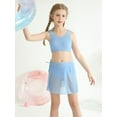 thumbnail image 5 of SILVERCELL 9-16T Teens Girls 3 Pieces Swimsuits Bathing Suit Kids Summer Cute Solid Swimwear Set with Skirt, Size 9-16 Years, 5 of 9