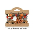 thumbnail image 2 of Halloween Stretch Beaded Bracelets Stack Set Colorful White Gold Smile Ghost Bat Pumpkin Polymer Beaded Pearl Clay Stackable Charm Gothic Aesthetic Layering Bracelets Jewelry for Girls Women Teens, 2 of 7