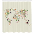 thumbnail image 3 of Ambesonne Food Art Shower Curtain, Vegetable Map of World, 69"Wx70"L, Eggshell and Multicolor, 3 of 3