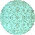 thumbnail image 1 of Ahgly Company Indoor Round Persian Light Blue Traditional Area Rugs, 3' Round, 1 of 4