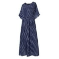 thumbnail image 3 of HGWXX7 Dresses For Women 2022 Plus Size Fashion Women O-Neck Short Sleeve Dot Peinted Casual Dress Navy 3XL, 3 of 4