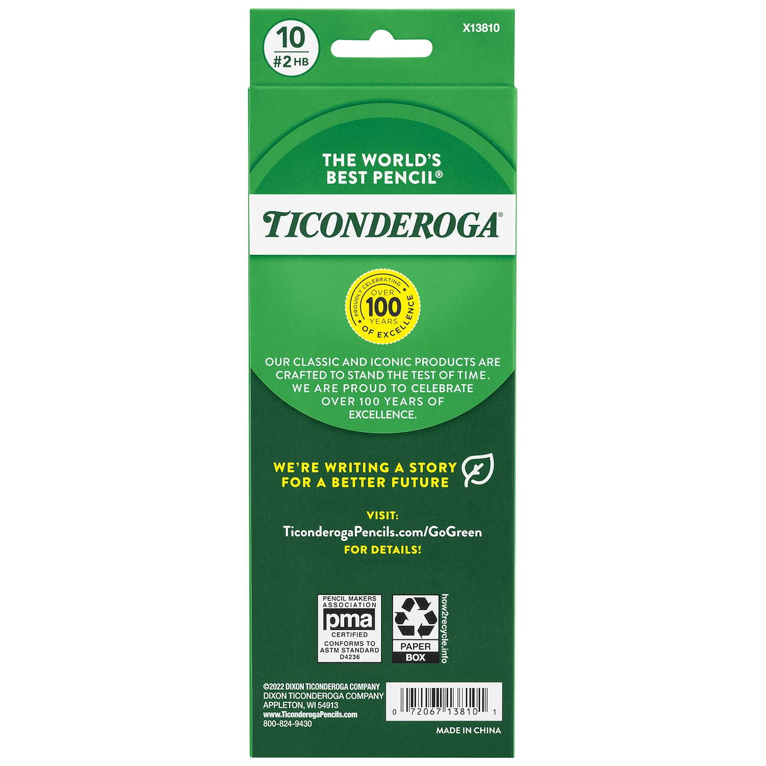 Ticonderoga Premium Neon Wood No. 2 Pencils with Eraser, 10 Per Pack, 6 Packs