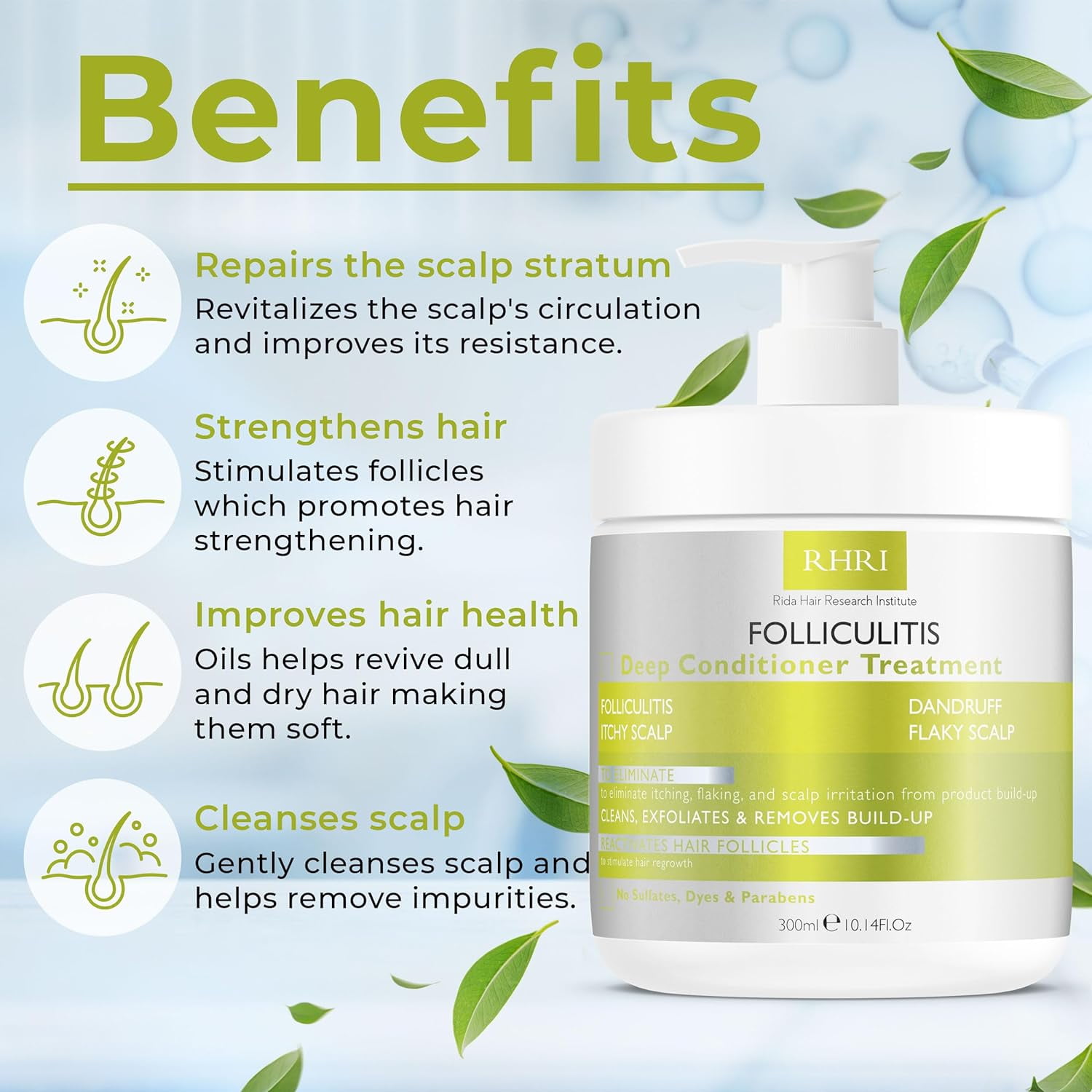 Folliculitis Deep Conditioner | Effective Scalp Treatment for Seborrheic Dermatitis, Psoriasis, Dry Itchy Scalp