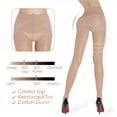 thumbnail image 4 of G&Y 2 Pares de Pantimedias Top Control para Mujer - Medias Transparentes 40D Soporte Control Barriga, Negro y Nude L, 4 of 6