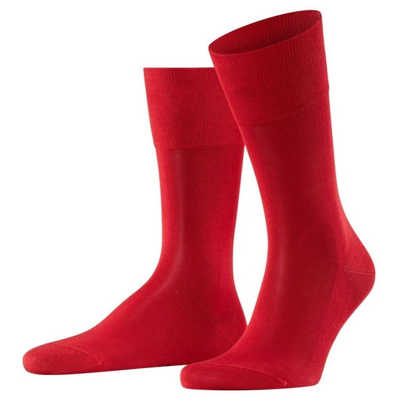 Falke Men's Socks - Tiago, Socks, Cotton, Logo, Long, Solid Color Red 43-44