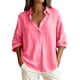 thumbnail image 3 of TaTaai Womens Linen Long Sleeve Button Down Cardigan Solid Color Loose Fit Collared Casual Open Front Blouse Gift, 3 of 6