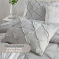 thumbnail image 2 of Twin Duvet Cover Set Light Grey - Soft Double Brushed Duvet Set with Button Closure & Corner Ties, 2 Piece Luxurious Pinch Pleated Duvet Cover Set 68x90 Inches with 1 Pillow Sham, 2 of 9